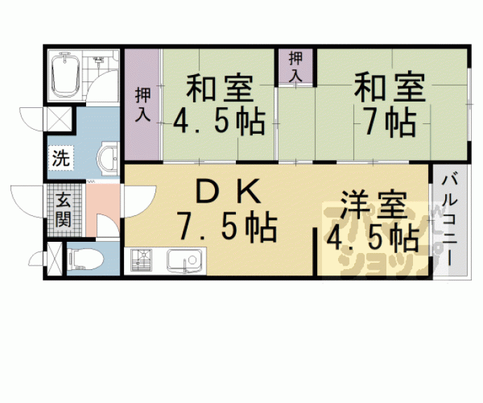 【第３１長栄コーポきぬもと】間取