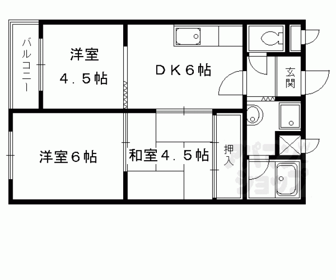 【第３１長栄コーポきぬもと】間取