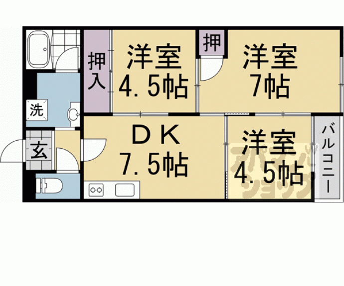 【第３１長栄コーポきぬもと】間取