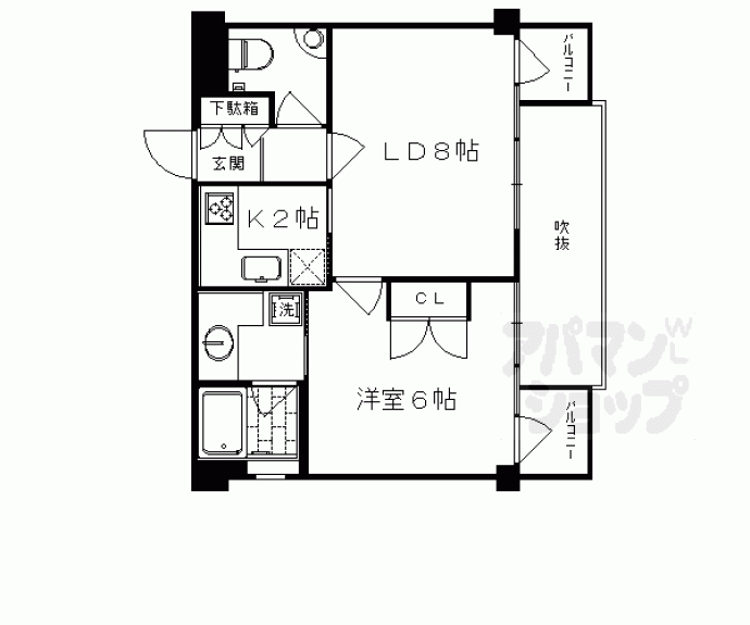 【ヴェルビュ二条城東】間取