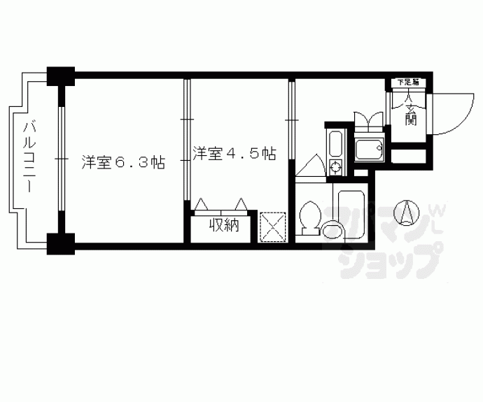 【藤和シティコープ四条西洞院】間取