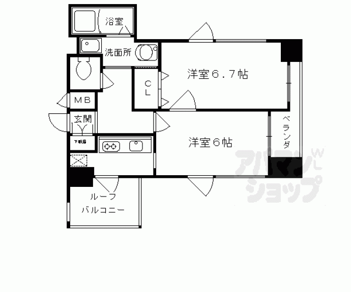 【デ・リード烏丸五条】間取