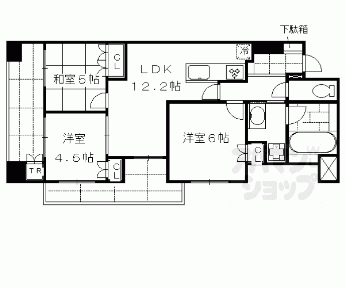 【ネバーランド御幸町御池ＧＡＲＤＥ】間取