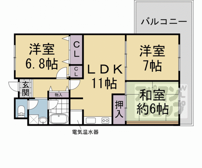 【西大路ガーデンハイツ】間取