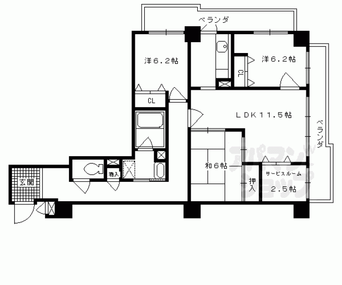 【ガーデンコート河原町】間取