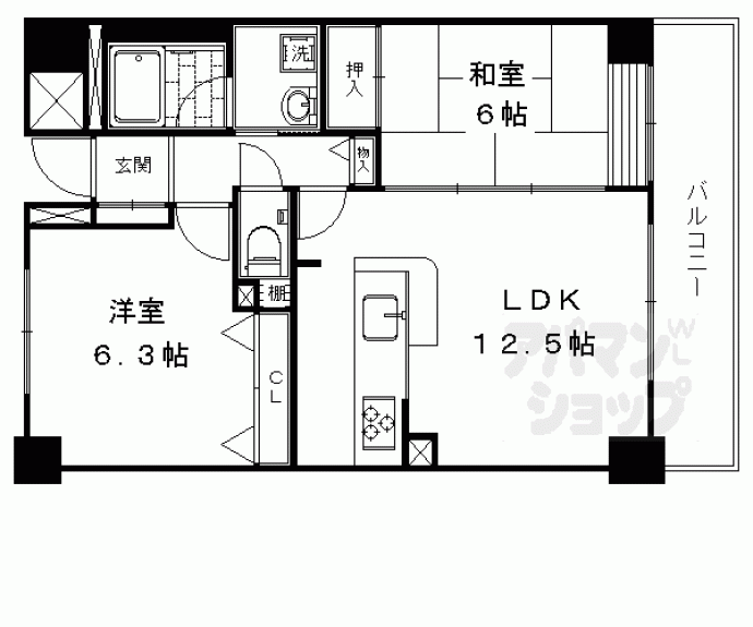 【ガーデンコート河原町】間取