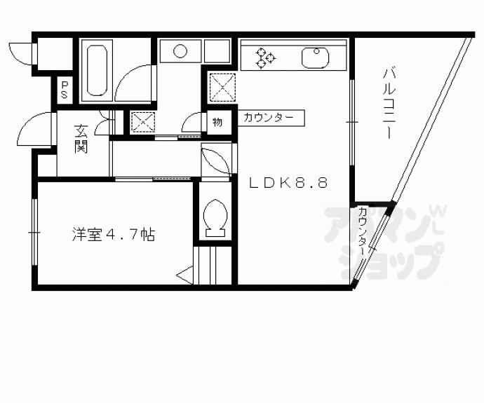 【コンポーゼ河原町】間取