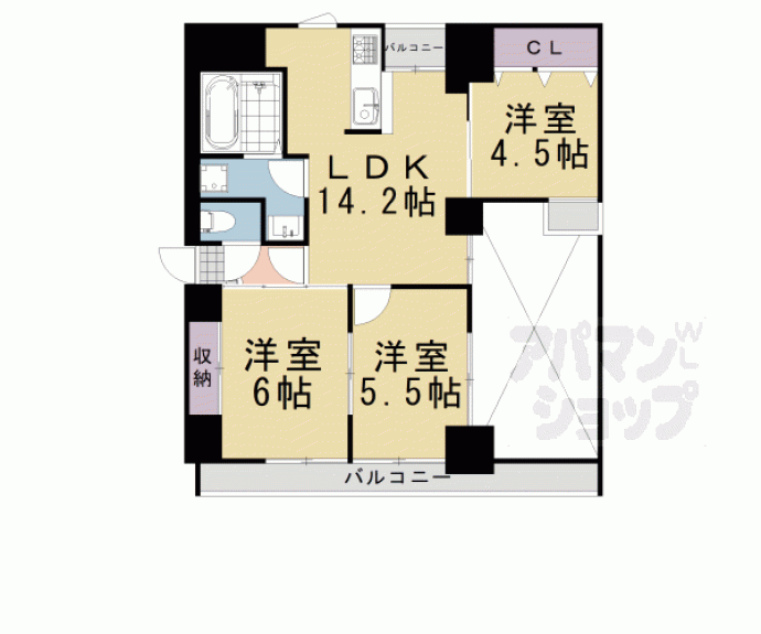 【フィエルテ四条烏丸シュッド】間取