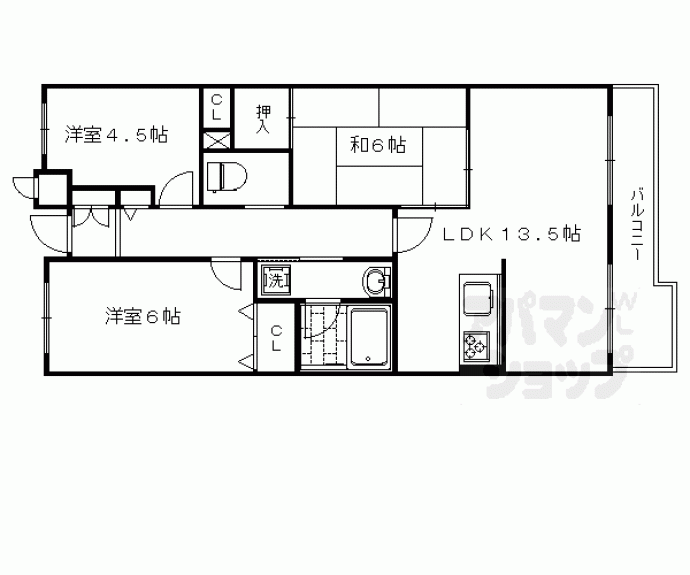 【ファミールガーデン二条駅前】間取