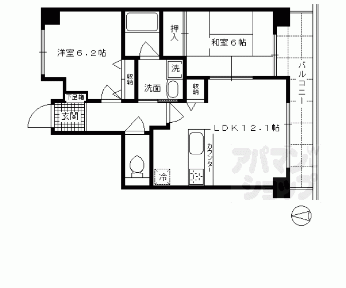 【コスモ六角油小路】間取