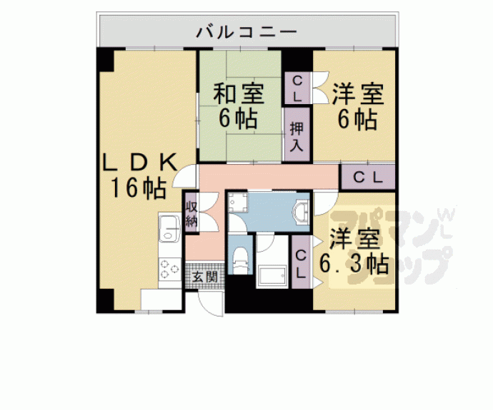 【進和山科ハイライフ】間取