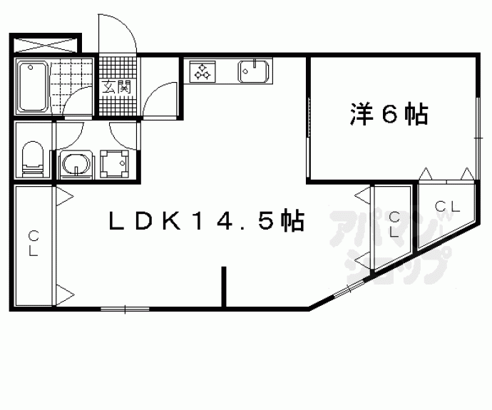 【ビューハイツ京都山科（ベルヴィ５２）】間取