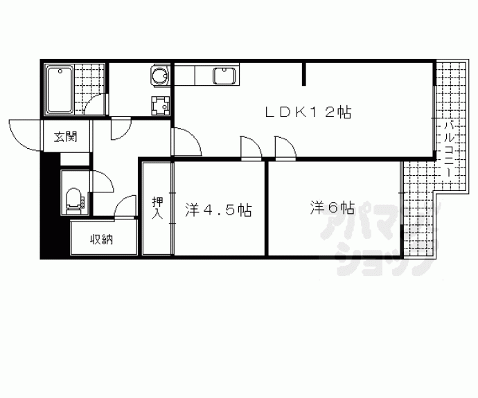 【ビューハイツ京都山科（ベルヴィ５２）】間取