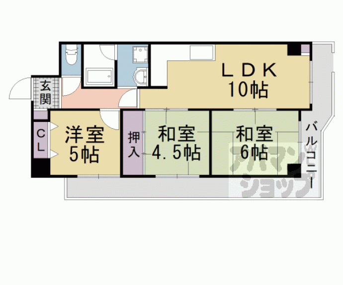 【ラール山科スカイハイツ】間取