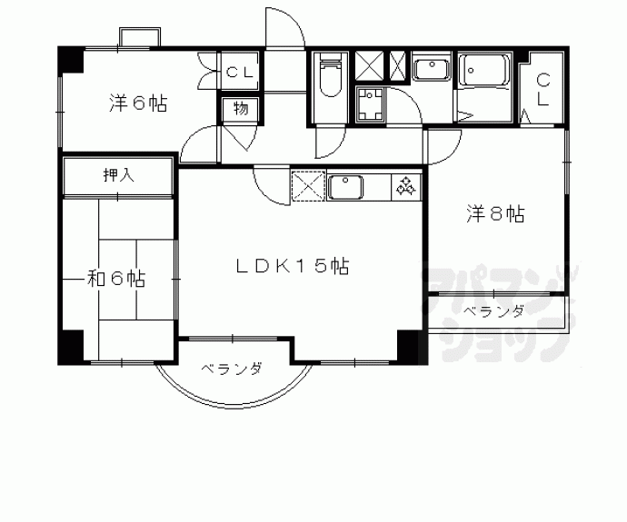 【サンフローラ山科】間取