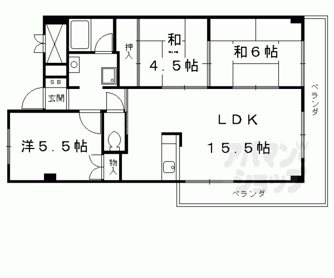 【プルーリオン椥辻】間取