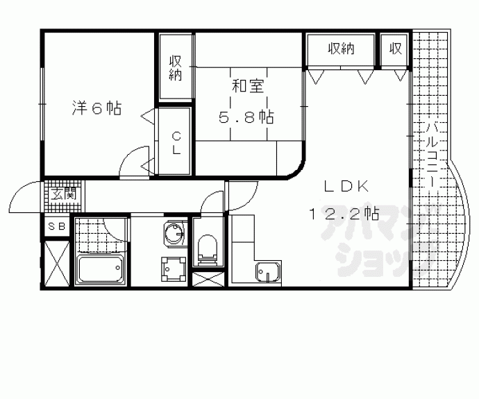 【山科椥辻団地　Ｂ棟】間取