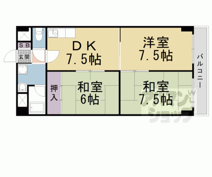 【ロイヤルハイツ小野】間取