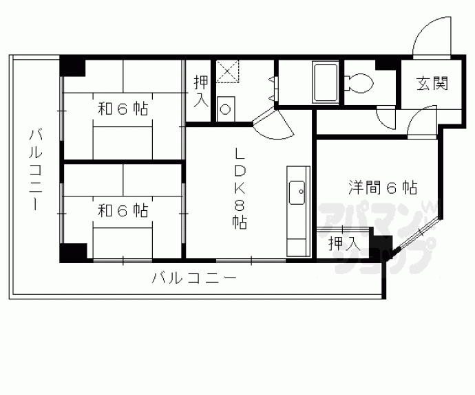 【東野第２グリーンハイツ山科】間取