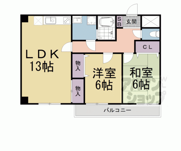 【東野第２グリーンハイツ山科】間取