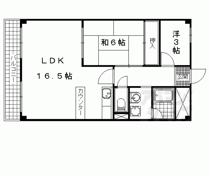 【山科セントラルハイツ】間取