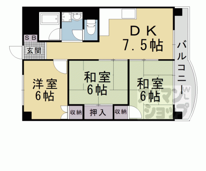 【山科椥辻団地　Ａ棟】間取