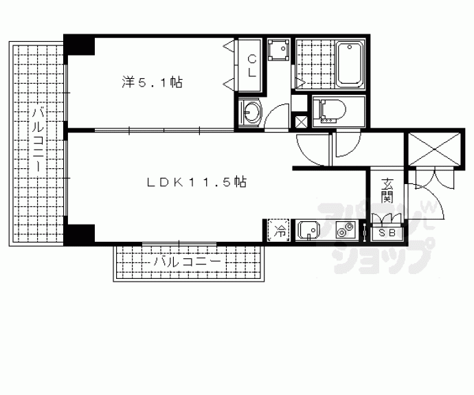 【サンクチュアリ山科】間取