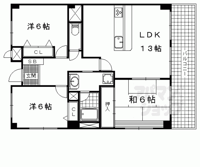 【パインフィールド山科】間取