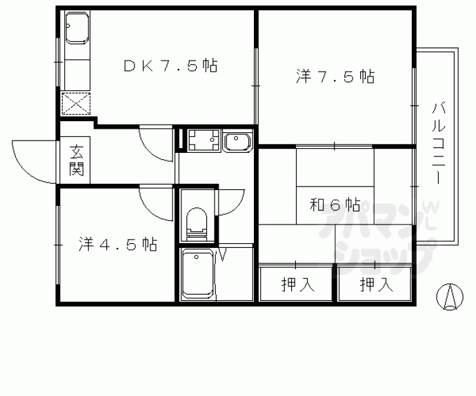 【グランバード西野Ⅰ】間取