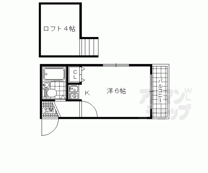 【レオパレス山科第２】間取