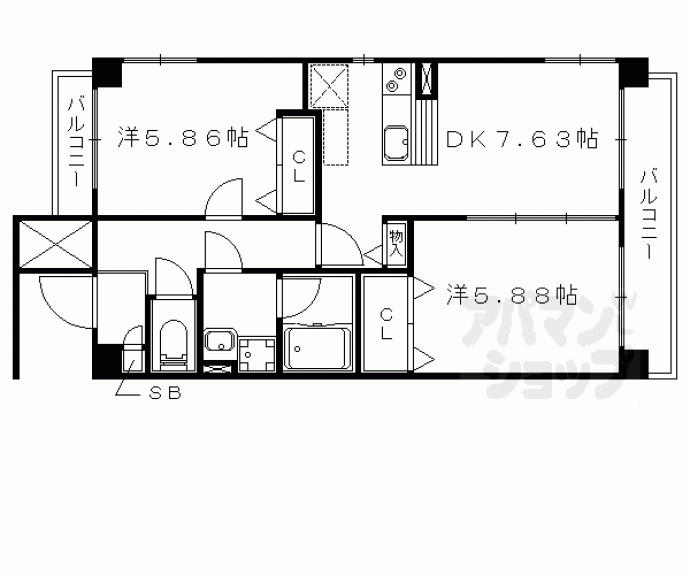 【コンフォーレ栗栖野】間取