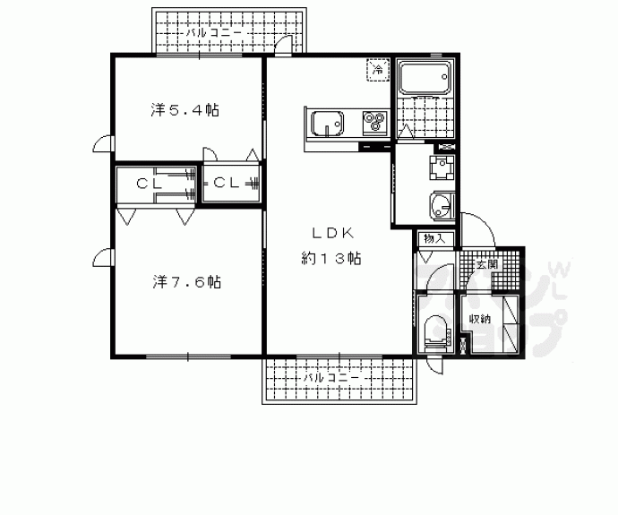 【シャーメゾン中ノ川】間取