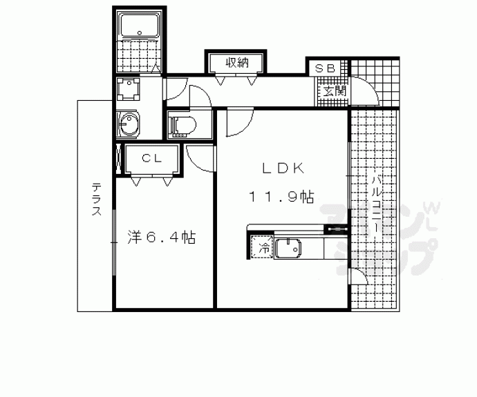 【カーサスカイⅡ】間取