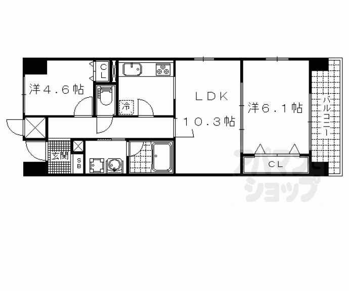 【パインフィールド東野】間取