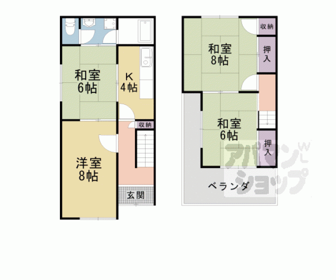 【竹鼻西ノ口町貸家】間取