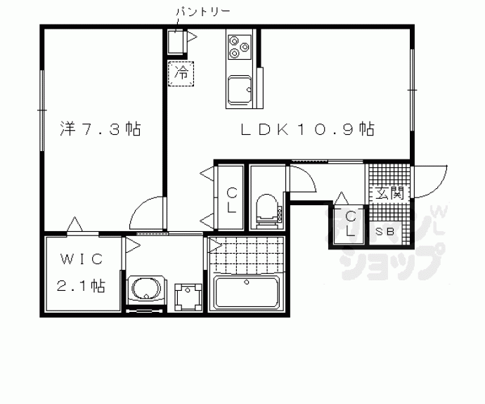 【エルメゾン山科小野　Ｂ棟】間取