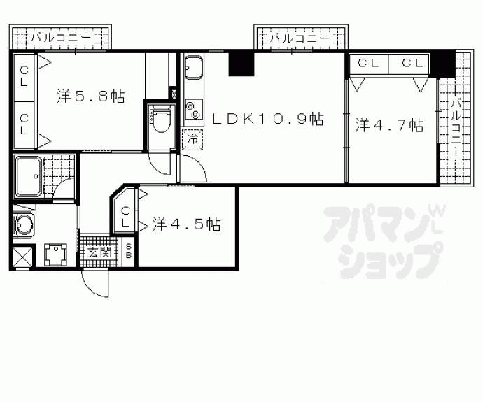 【ＬＡＴＴＩＣＥ　ＨＩＧＡＳＨＩＮＯ　ａｎｎｅｘ】間取