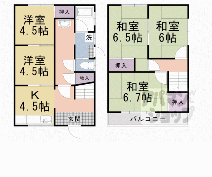 【御陵山ノ谷貸家】間取