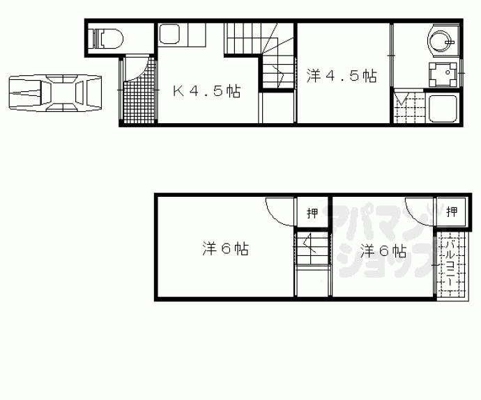 【小山南溝町貸家】間取