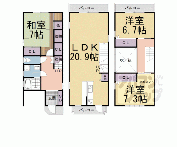 【竹鼻西ノ口町貸家】間取