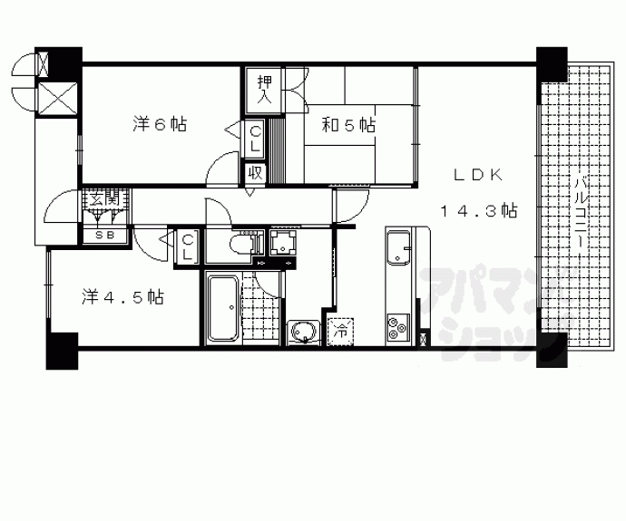 【ファインフラッツ山科音羽】間取