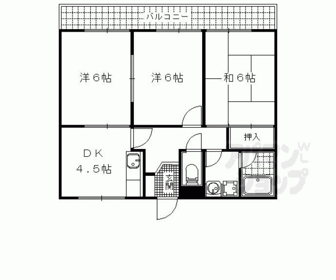 【レイティー西大津２号館】間取