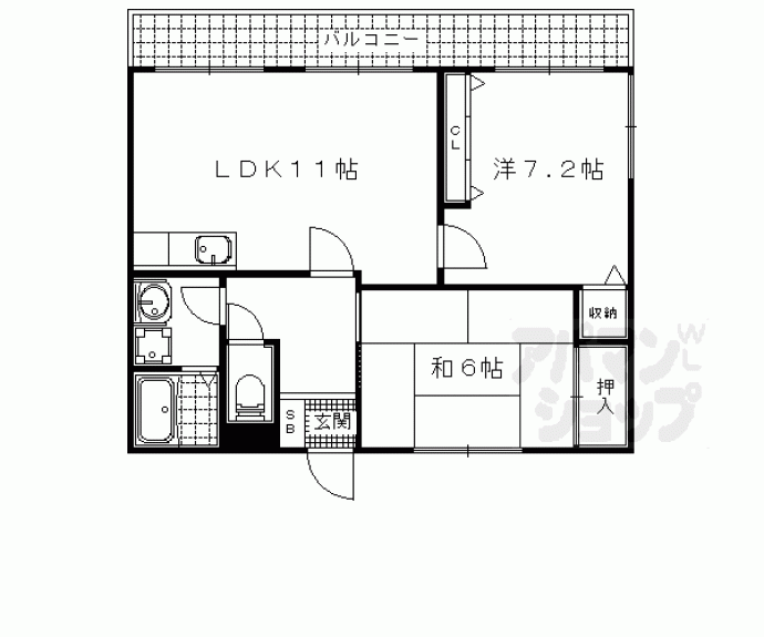 【レイティー西大津３号館】間取