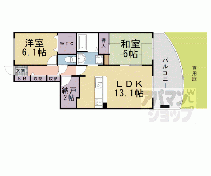 【ロータリーマンション西大津ラクスヒルズ】間取