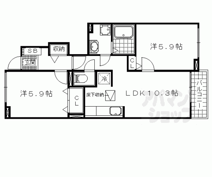 【レークサイドナカノⅡ】間取