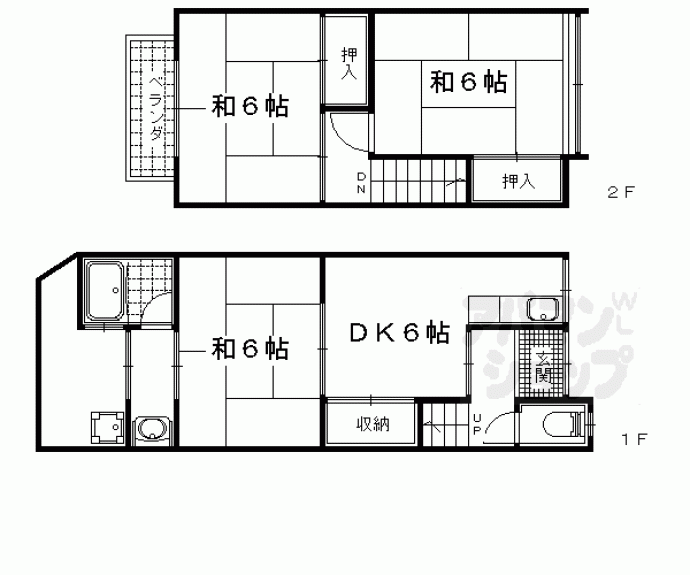 【横木２丁目貸家】間取