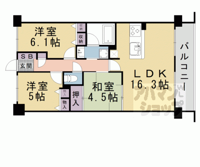 【シャルマンコーポ大津のぞみが丘】間取