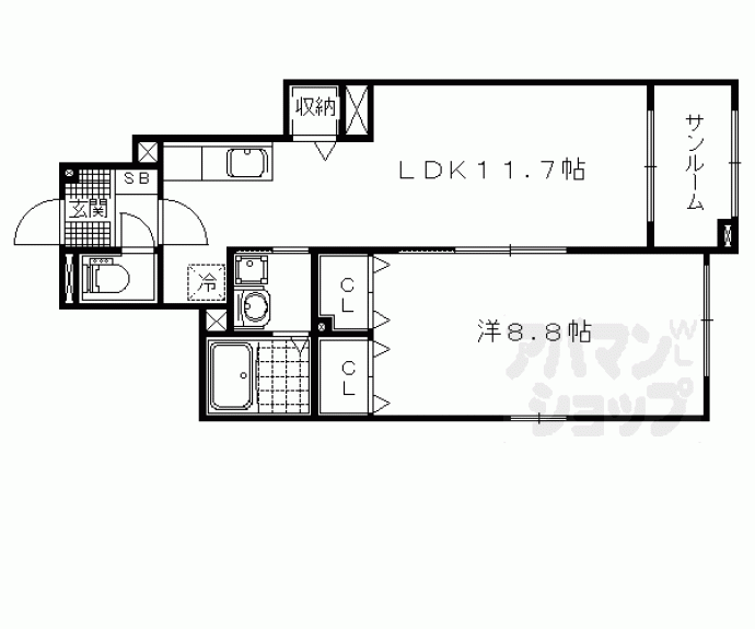 【カンパーニュ逢坂】間取