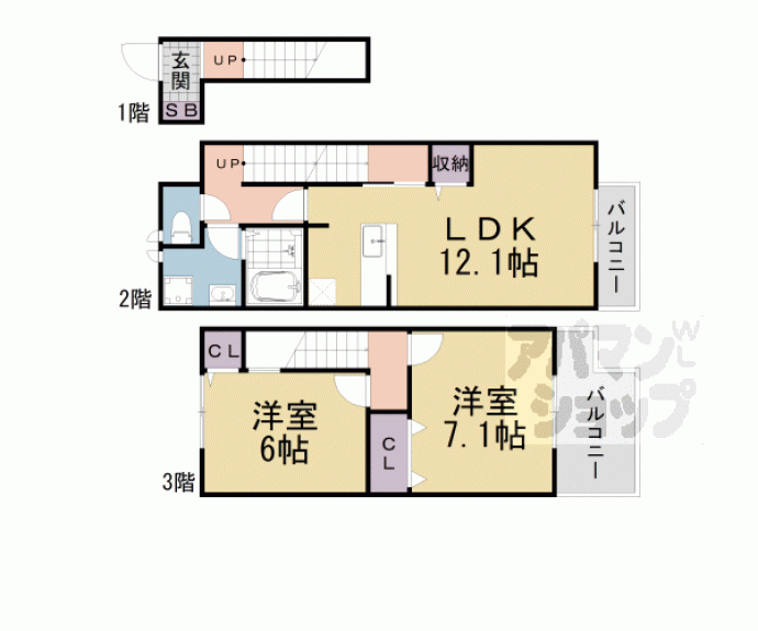 【コーポ勢多Ⅱ番館】間取