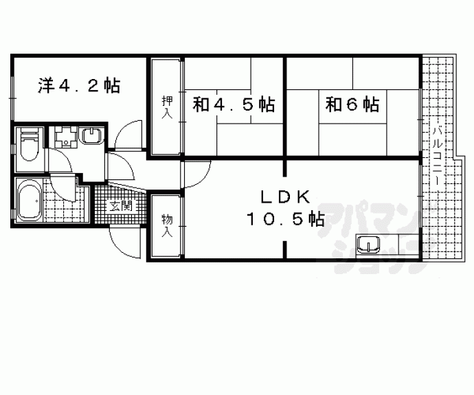 【ラフェール国分】間取